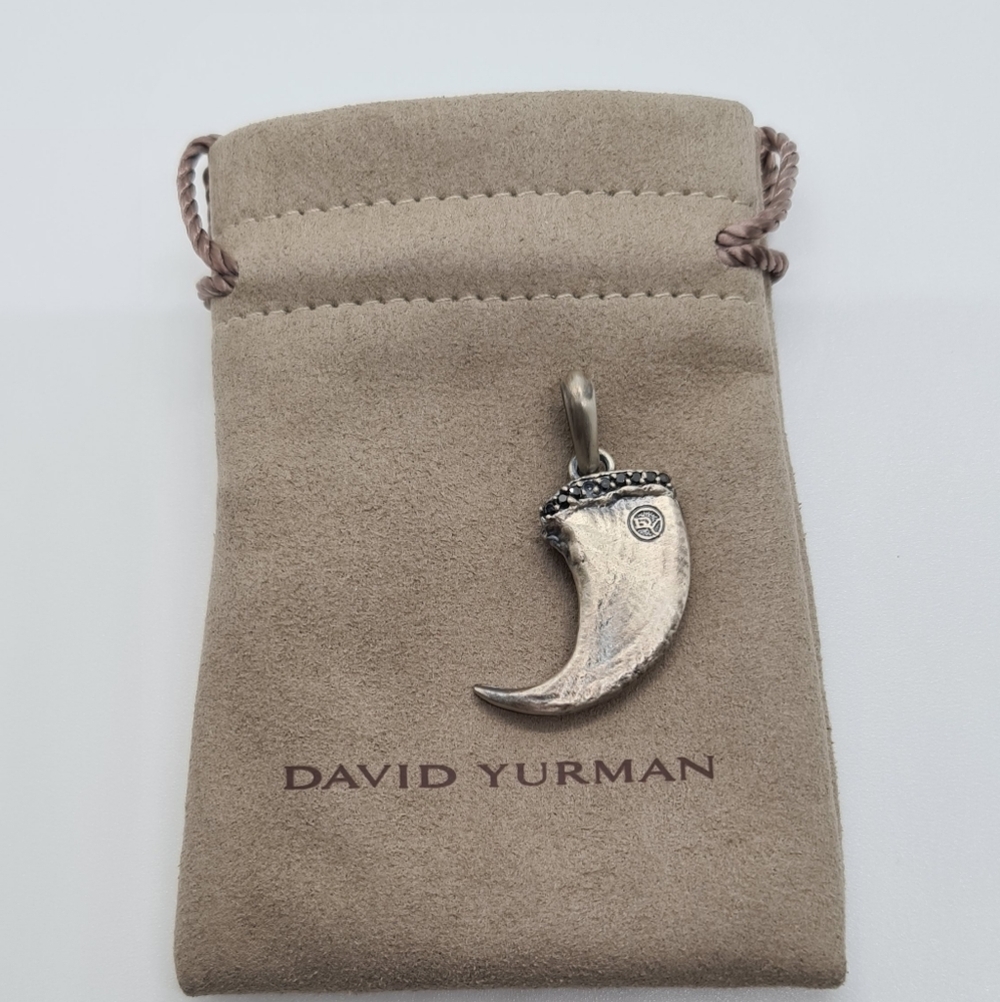 DAVID YURMAN SHARK TOOTH PENDANT W BLACK DIAMONDS